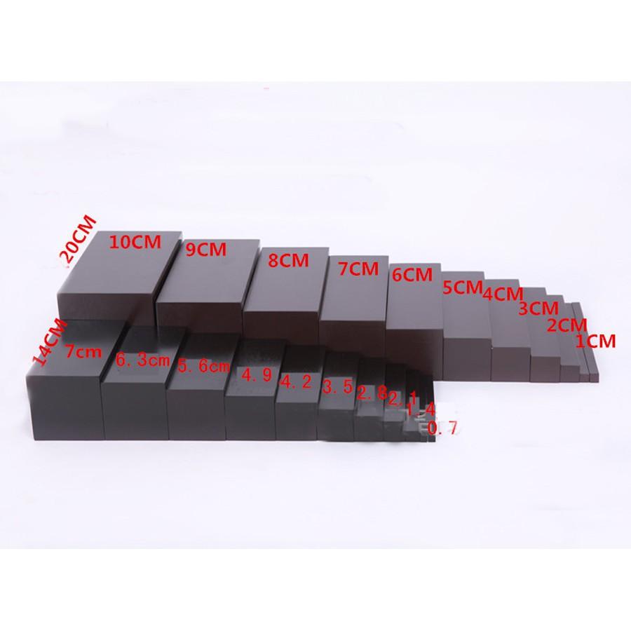 Thang nâu Brown stair 0.7-7cm Kèm thẻ giáo cụ Montessori