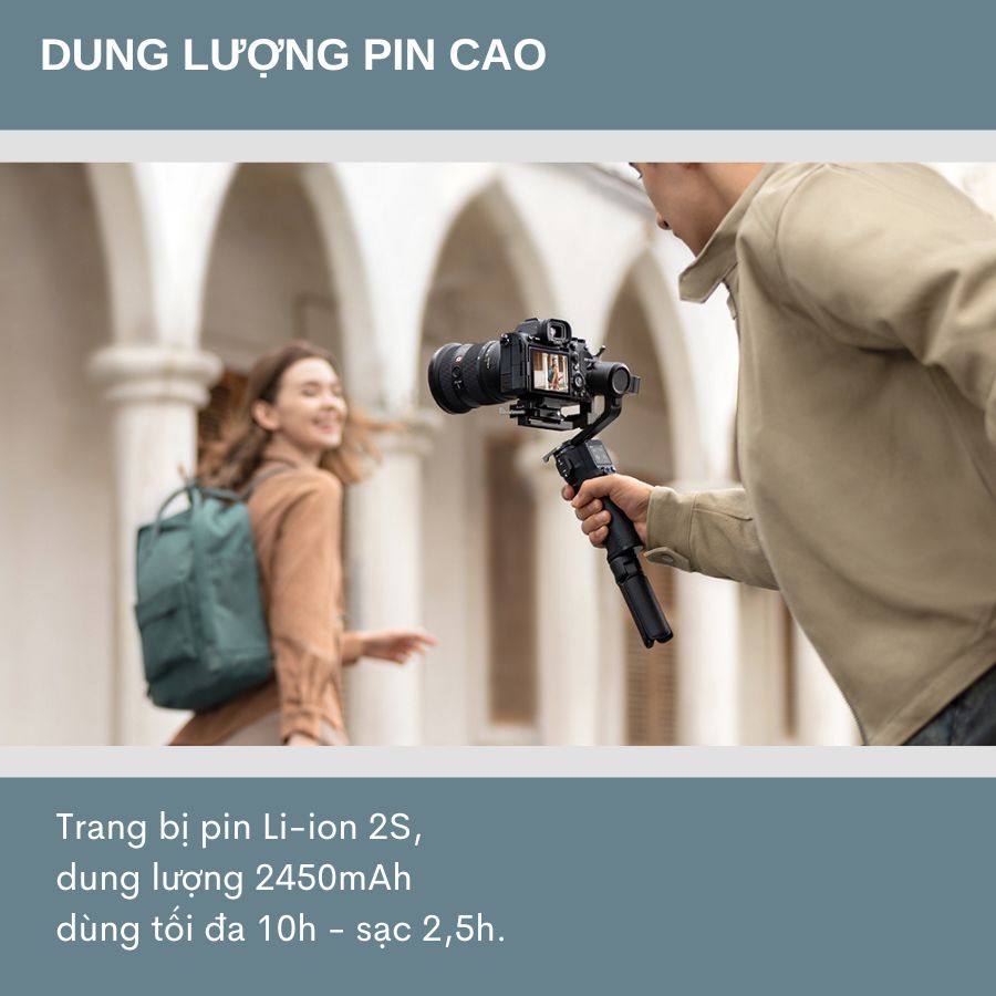 Tay cầm chống rung DJI RS 3 Mini - Gimbal chống rung máy ảnh 3 trục, chụp dọc ấn tượng màn hình cảm ứng, pin tối đa 10h - Hàng nhập khẩu