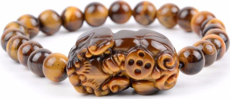 Cặp Vòng Tay Tỳ Hưu Đá Opal Mắt Hổ Vàng Tự Nhiên 8MM