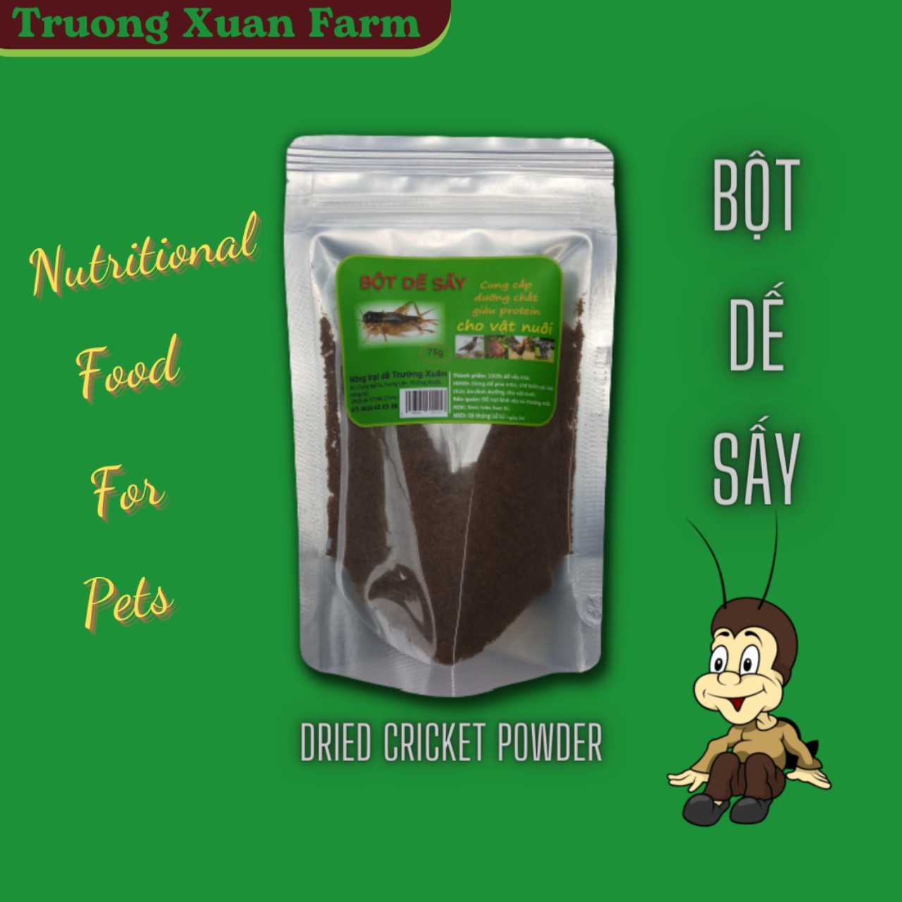 Bột Dế, Bột Dế Sấy - Bổ Sung Dinh Dưỡng Giàu Protein Cho Chim, Cá, Gà, ...