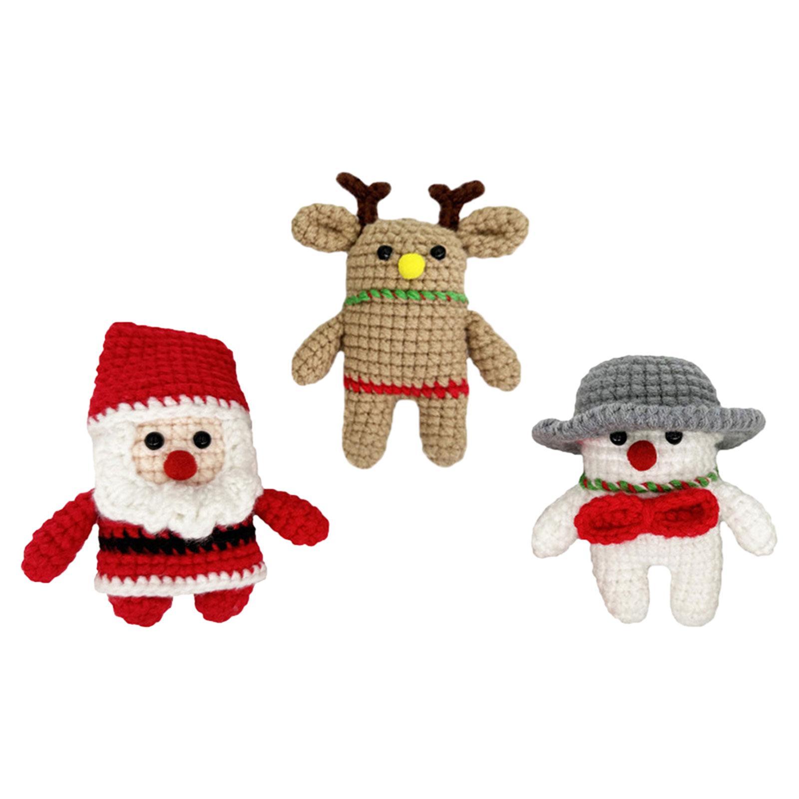 Doll Crochet Materials Set Christmas Doll Crochet  Deer Toy Party Cute Practical Crafts DIY Crochet Doll Set for Kids Teens