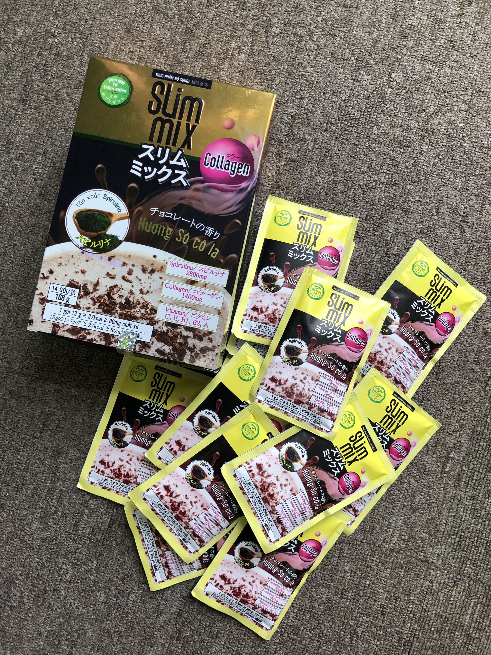 Bột Hỗ Trợ Giảm Cân SLIM MIX dành cho người muốn giảm béo, người đang dùng chế độ giảm béo, công nghệ Nhật Bản - Hộp 20 gói