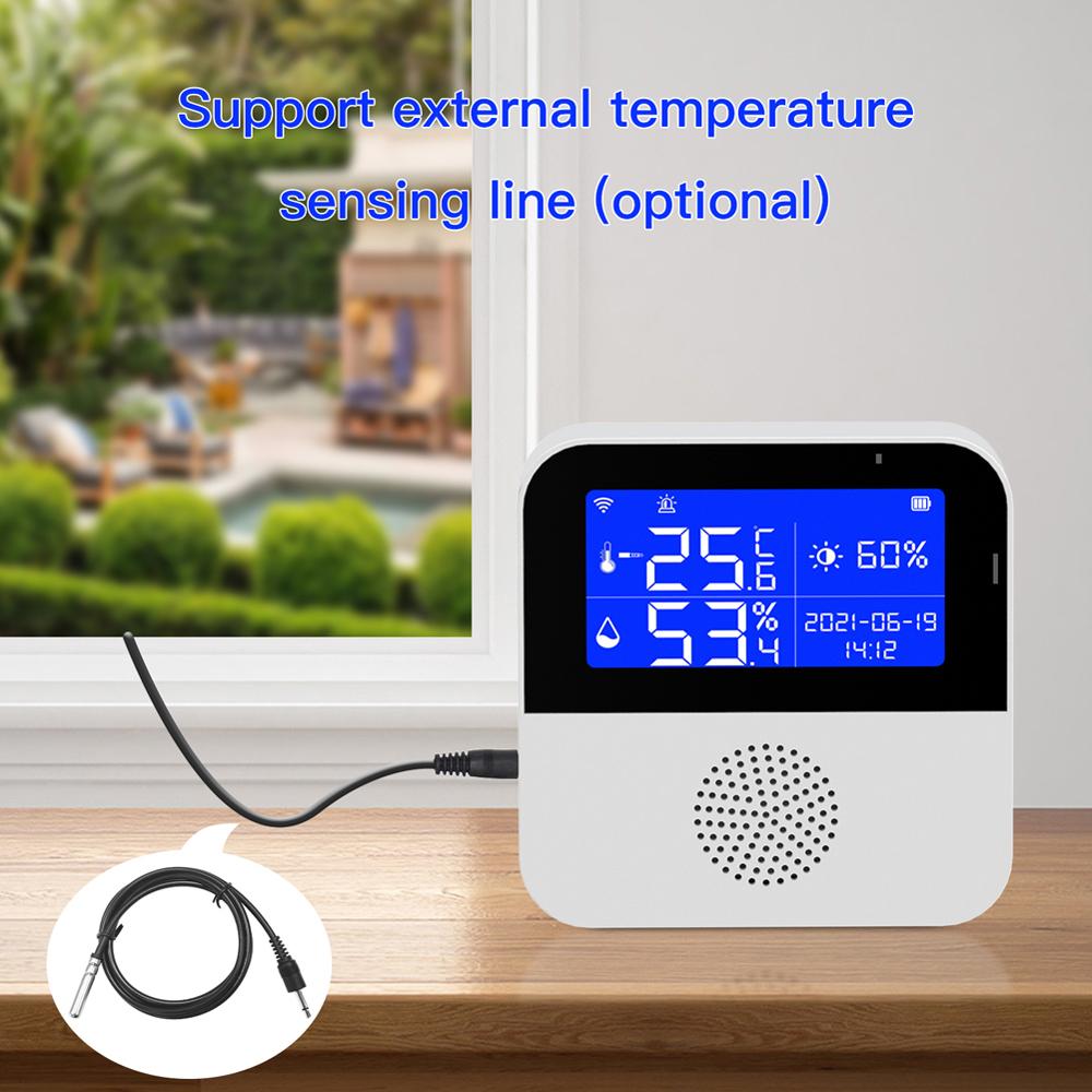 Tuya Wifi Temperature Humidity Sensors APP Remote Monitor Control for Home Intelligent Scenario Linkage Compatible with Amazon Alexa Google Home Voice Control