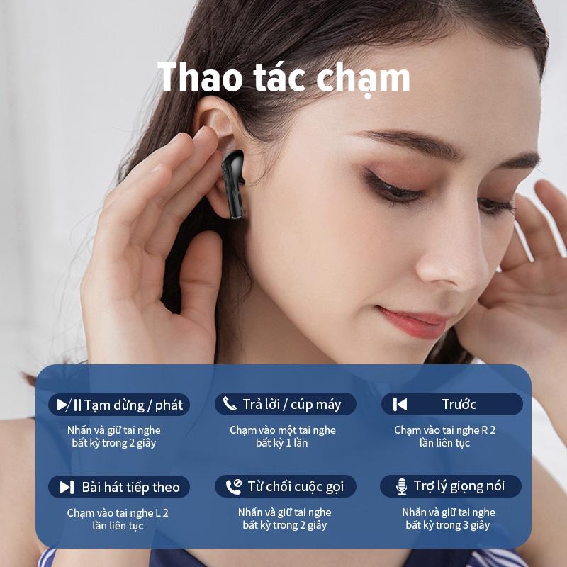 Tai nghe Bluetooth BASIKE TW58 Mini TWS BT5.0 Kết nối không dây Micrô tích hợp HiFi Stereo HD Chất lượng âm thanh - Hàng Nhập Khẩu