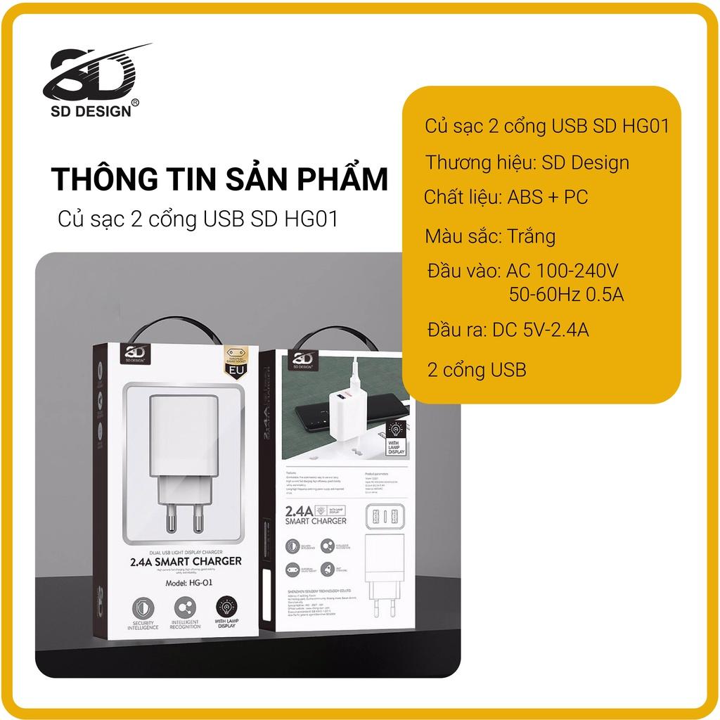 Củ sạc SD DESIGN HG01 sử dụng cho các dòng Ip, SS, Op,.. Bảo hành 1 đổi 1