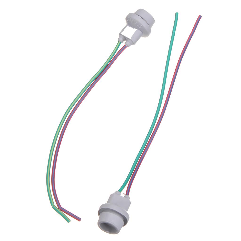 2x T10 W5W LED Extension Adapters Socket Plug with 2 Pigtail Wiring Harness
