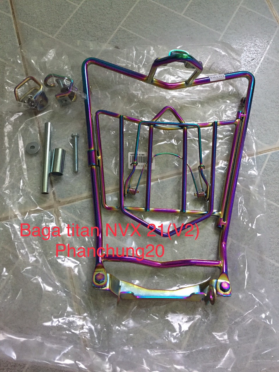 BAGA GIỮA / KẸP MẠNH DÙNG CHO ĐỜI XE NVX 2021 2022 2023 - TITAN HÀNG CHUẨN 10 LY