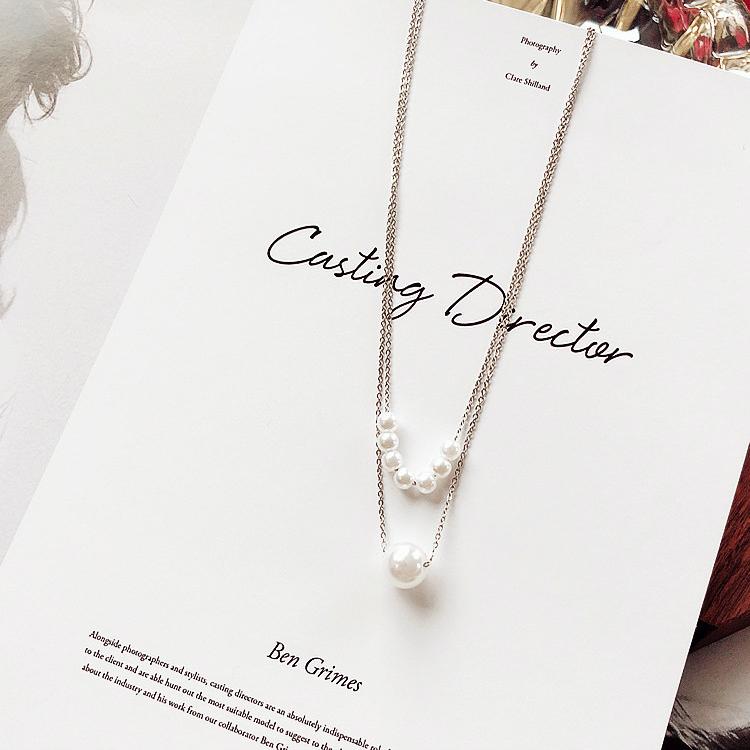 Dây chuyền ngọc trai đơn giản hạt chạy phong cách Hàn Quốc