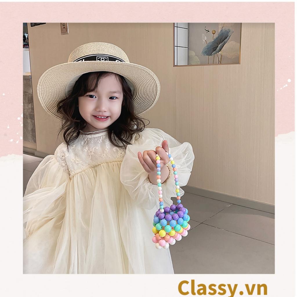 Túi xách mini Classy xách tay kết bằng hạt nhựa nhiều màu nổi bật dành cho nữ T1180