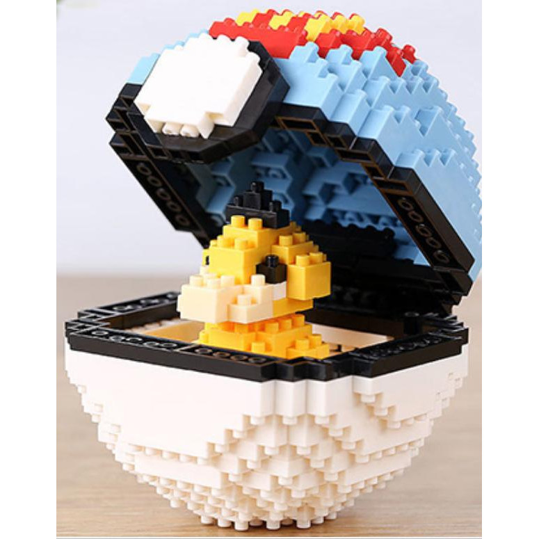 Mô hình lắp ghép Pokemon Lego dạng Pokeball (2)- Tặng kèm túi thẻ bài Pokemon