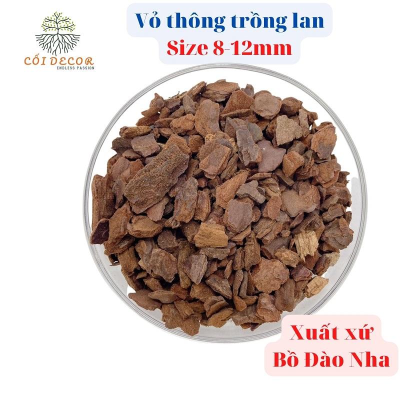Vỏ thông trồng lan Pinas Bark - Bồ Đào nha đã qua xử lý size 8-12mm triết lẻ