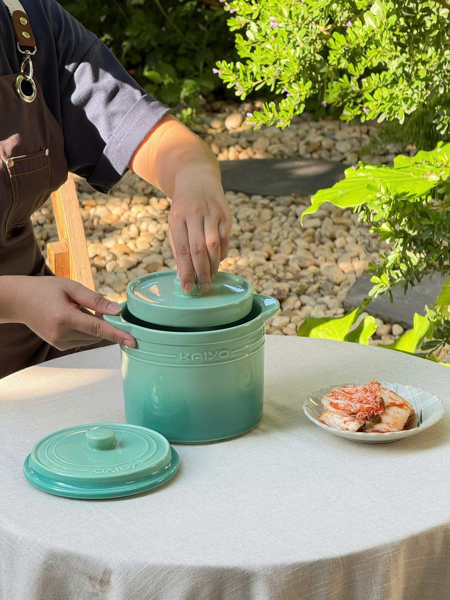 HŨ GỐM CẦU VÒNG KAIYO 1,5L - Đường kính 15cm, cao 16cm Hàng chính Hãng