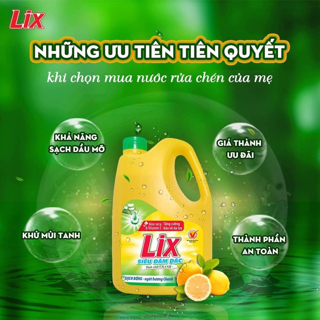 Nước Rửa Chén Lix Ngát Hương Chanh 3.6Kg/Can