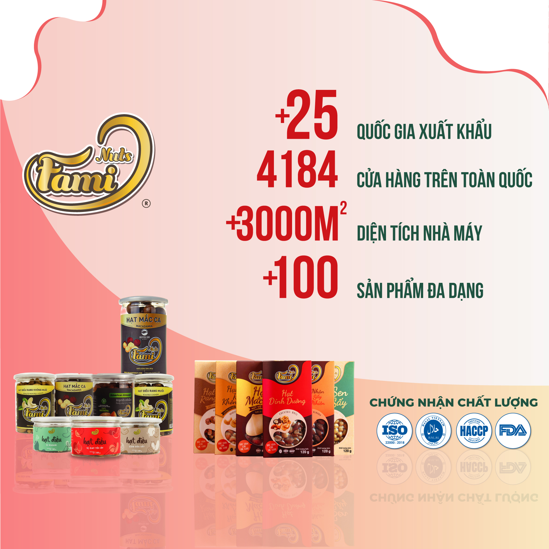 Kẹo Nougat Kẹo ít ngọt FAMINUTS - 5 Loại Hạt Vị Socola Thơm Ngon