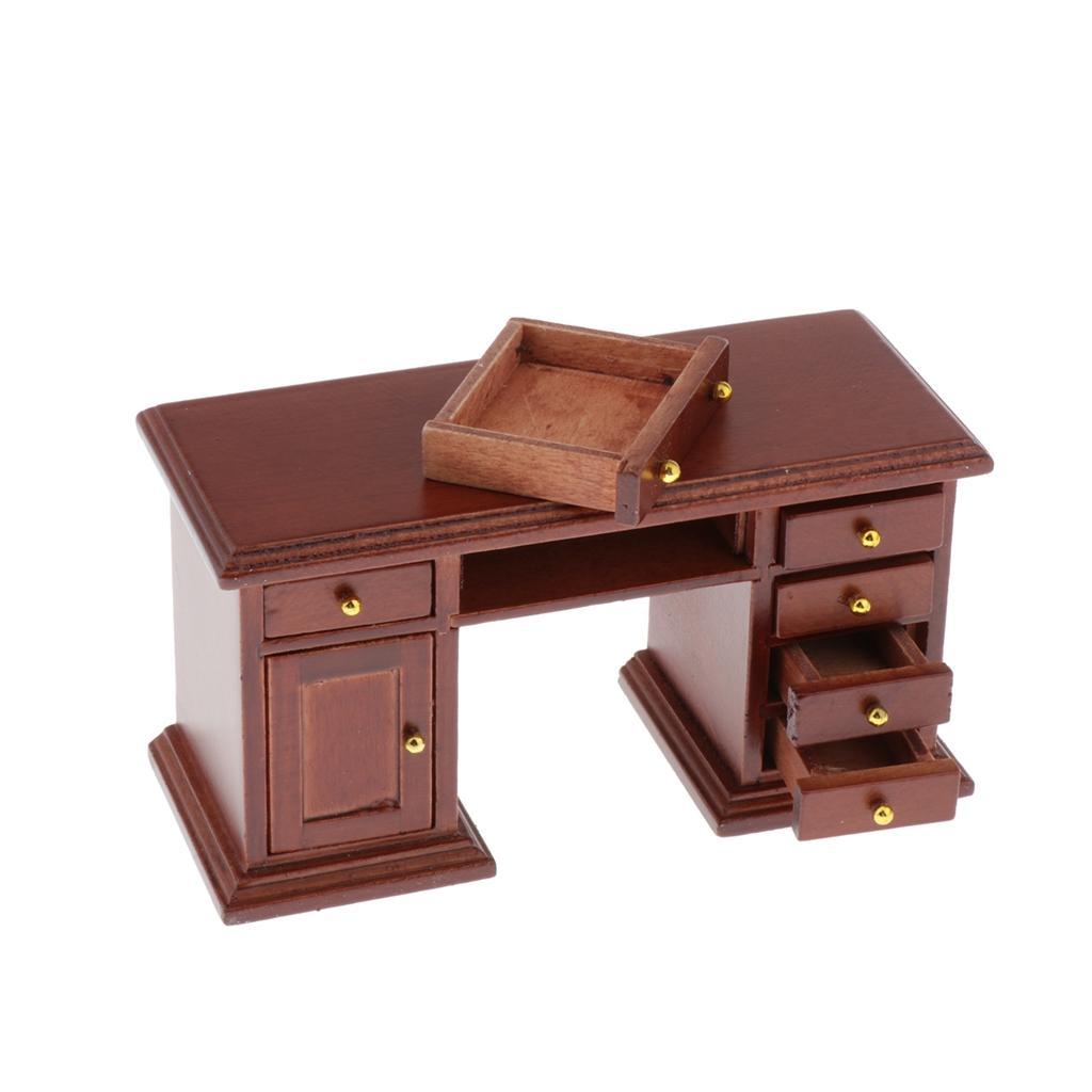 1/12 Dollhouse Miniature Wooden Bedroom Furniture Kit Chair Decor