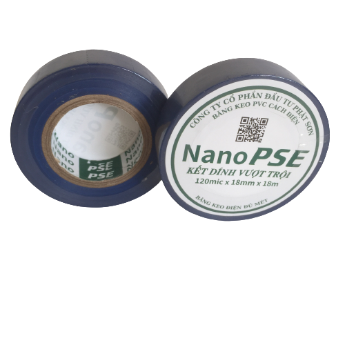 Băng keo cách điện đủ mét Nano PSE 18M Màu xanh dương (01 cây 10 cuộn)