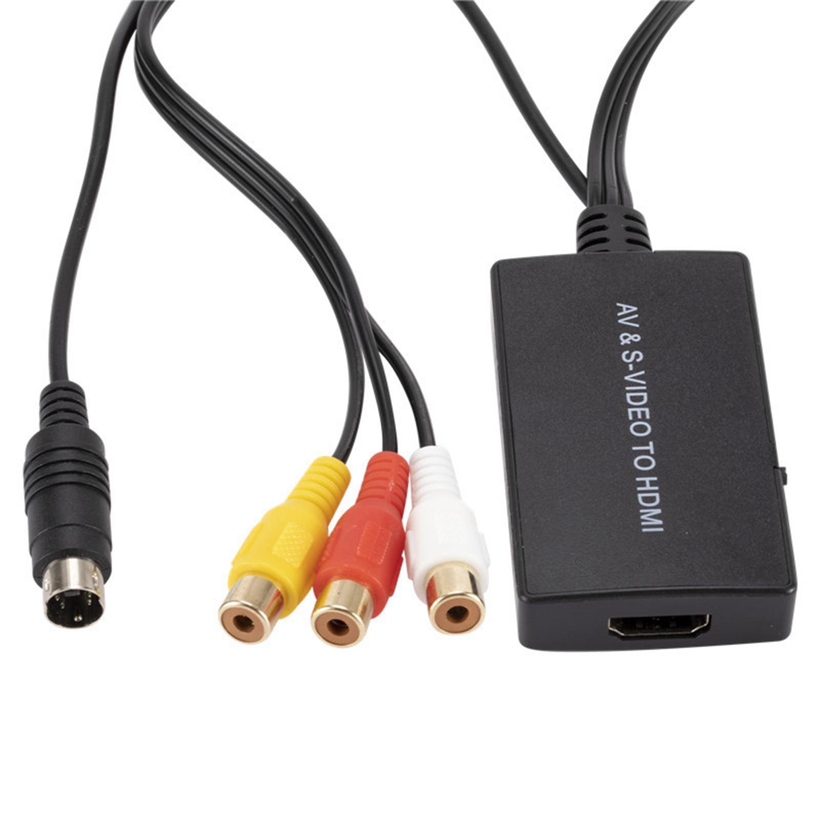 AV S-video to HDMI Converter PAL/NTSC for N64 VHS VCR Blue-Ray DVD Players