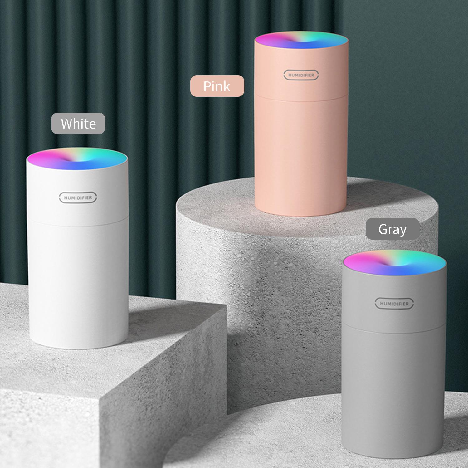 Máy tạo độ ẩm phun sương mini 270mL để bàn tự động, hoạt động êm ái, sạc lại USB