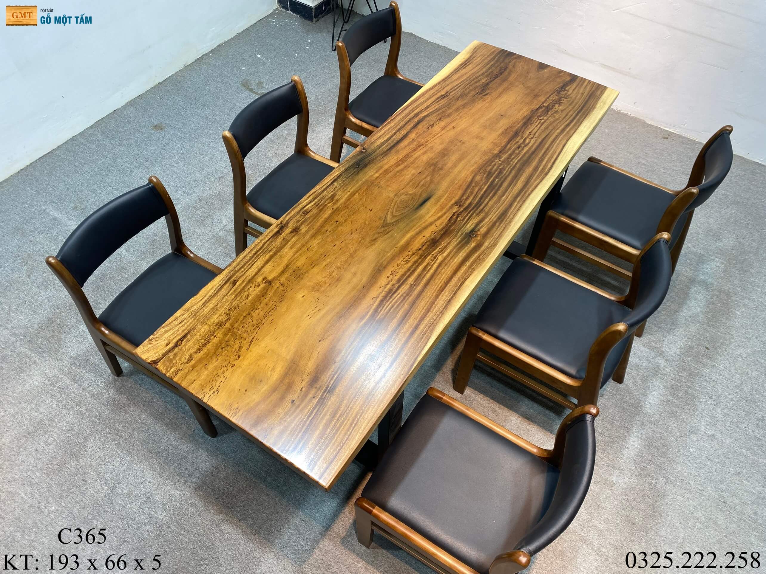 Bàn Làm Việc Gỗ Me Tây, Bàn Cafe Gỗ Me Tây, Bàn Gỗ Me Tây Nguyên Tấm Dài 1,93m Rộng 66cm Dày 5cm