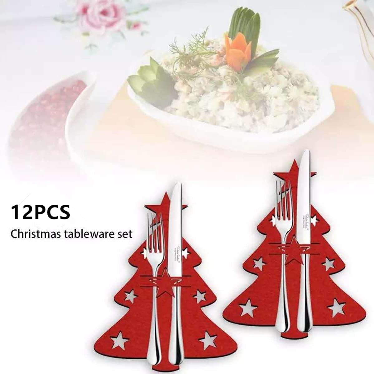 12 miếng Cây Giáng sinh Người giữ dao kéo Giáng sinh Túi dao kéo Giáng sinh Túi dao kéo Túi dao kéo