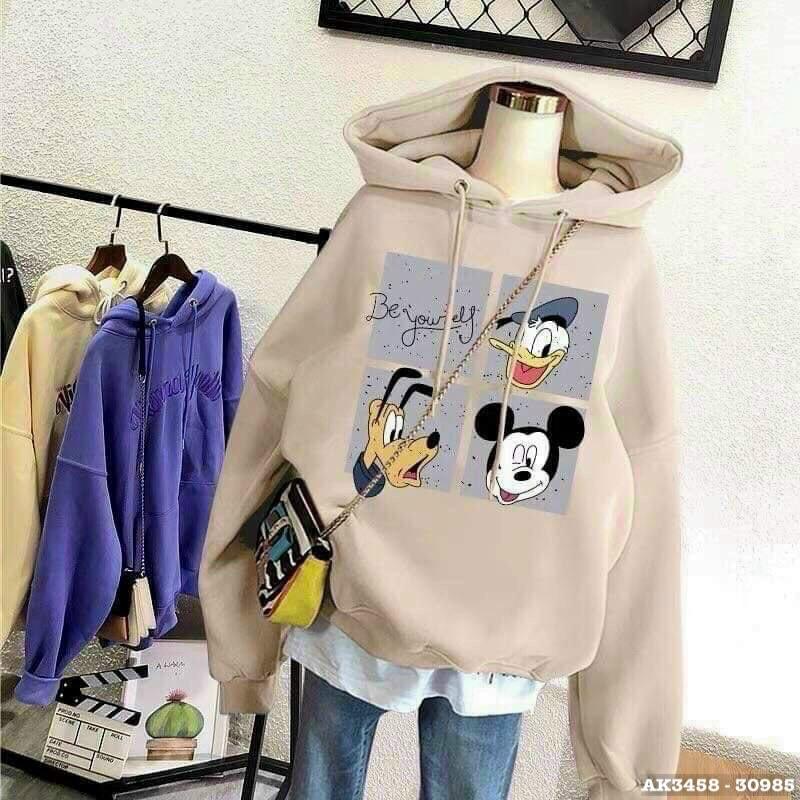 Áo hoodie nam nữ nỉ bông dày form rộng tay phồng cánh dơi HD DISPNEY