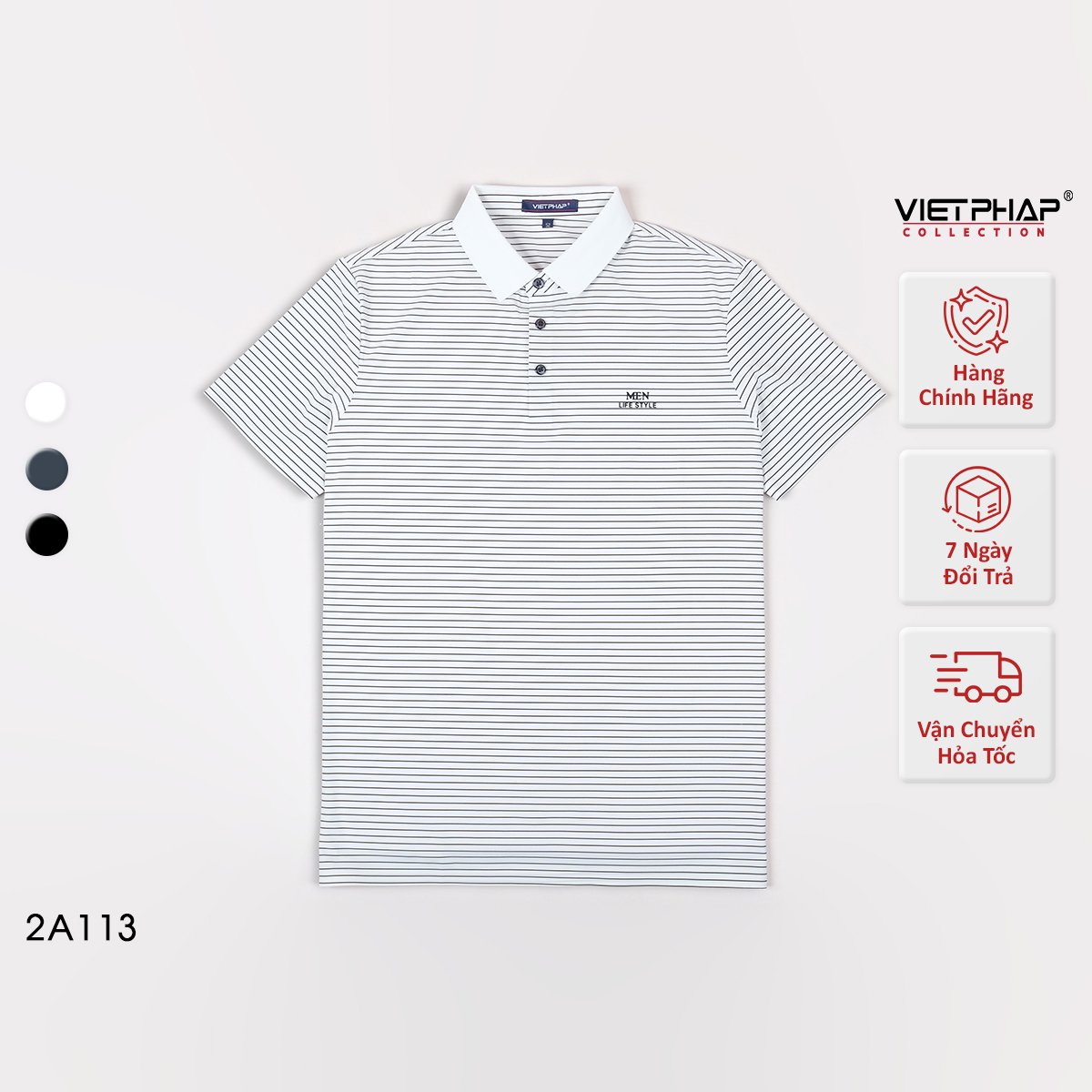 Áo Polo Nam VIỆT PHÁP Form Luxury - Thun Lụa Lạnh, lịch lãm, sang trọng 2A113