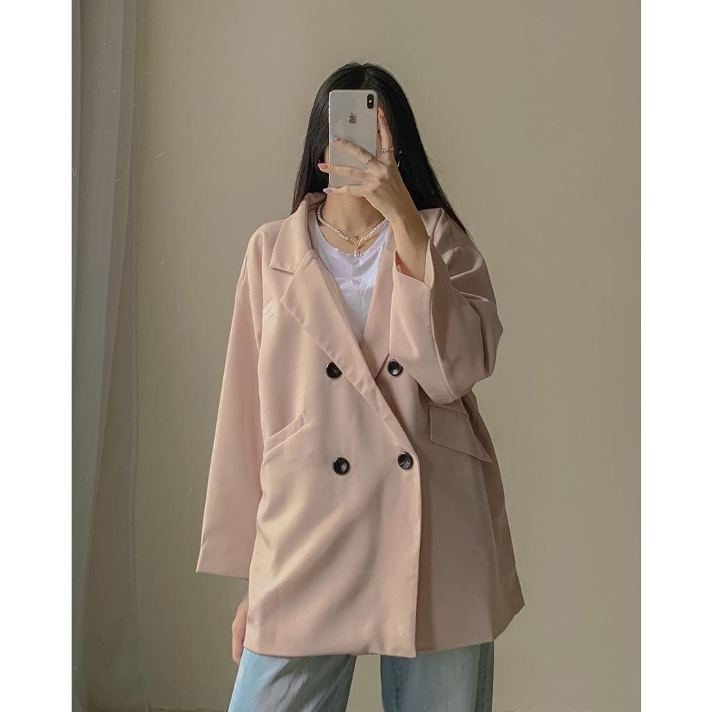 Áo khoác Blazer 1 và 2 lớp Đen/Be - Made by Fiin