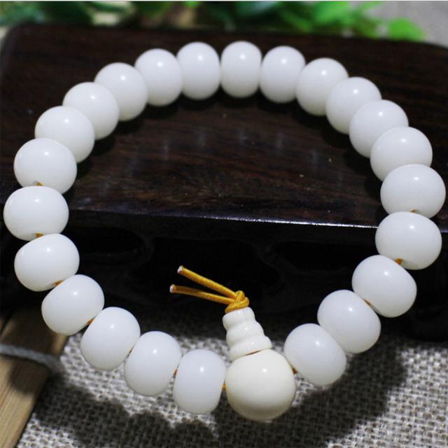 Vòng tay nam nữ bồ đề trắng hạt dẹt VG18