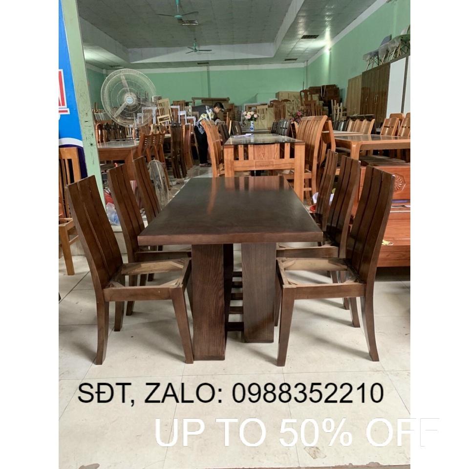 Bàn ăn gỗ sồi xám