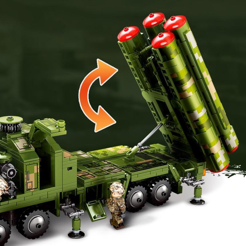Đồ chơi lắp ráp Xe phòng tên lửa tầm xa - Sembo Block 105768 Hongqi 9 Long-range Air Defense Missile Car