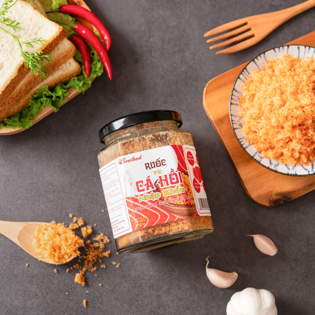 Combo 5 Lọ Ruốc Cá Hồi Sovifood – Chà Bông Cá Hồi Giàu Omega 3, DHA, EPA, An Tâm Cho Trẻ Nhỏ - 110G