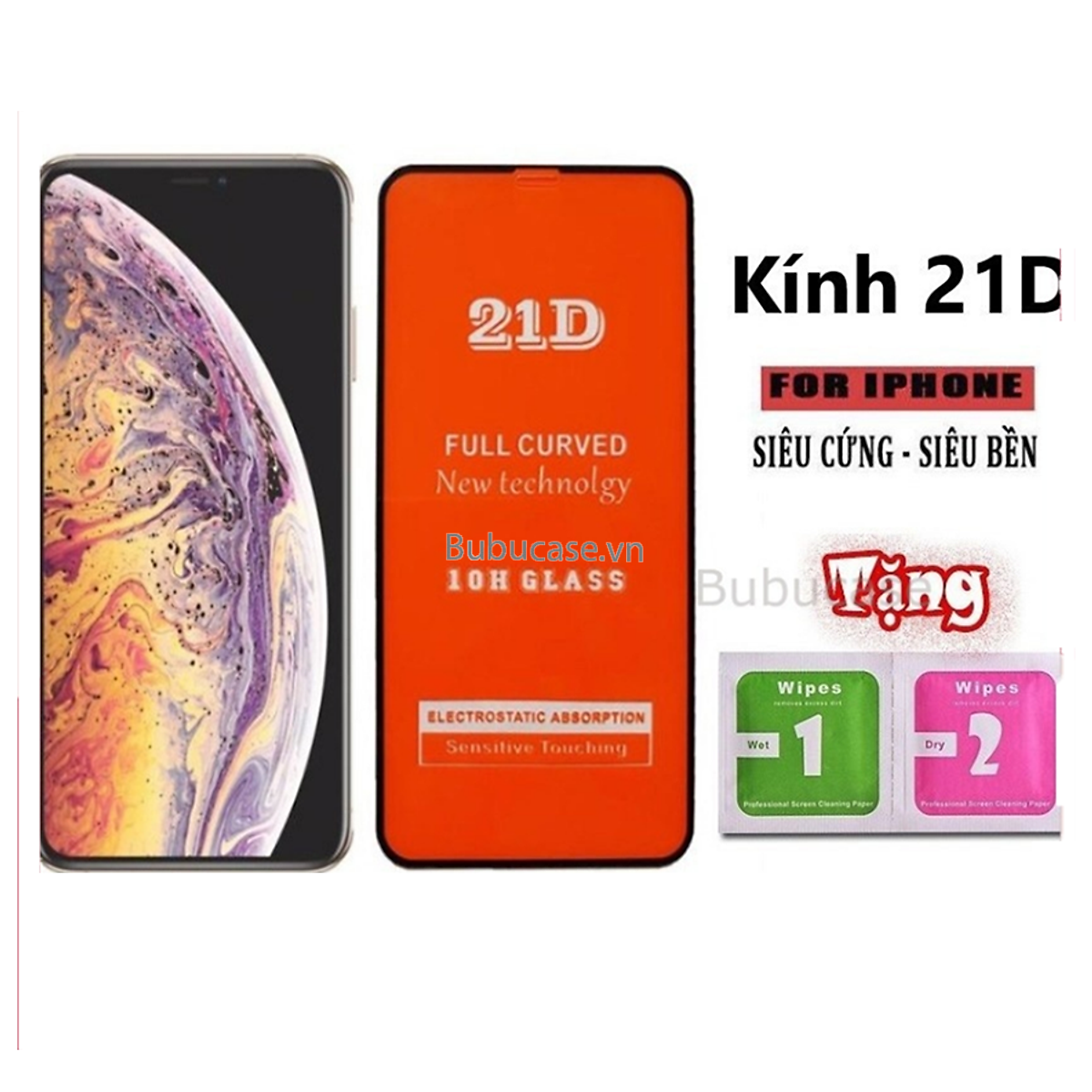 Kính Cường Lực iPhone 21D Full Màn Hình Dành Cho iPhone 6P/6sPlus/7Plus/8Plus - 6/6s/7/8 - XR/ 11 - X/XS/11Pro - 11 ProMax/ XSMax - 12 Mini - 12/ 12Pro - 12 Promax - 13/13Pro - 13 Promax