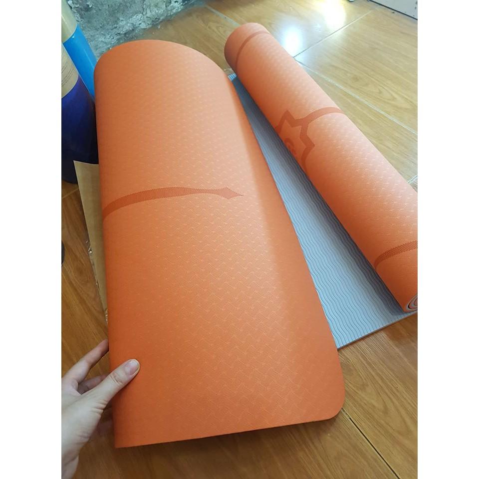 Thảm Yoga định tuyến tpe 6mm, 8mm 2 lớp-Thảm tập gym tập thể dục tại nhà chống trơn trượt