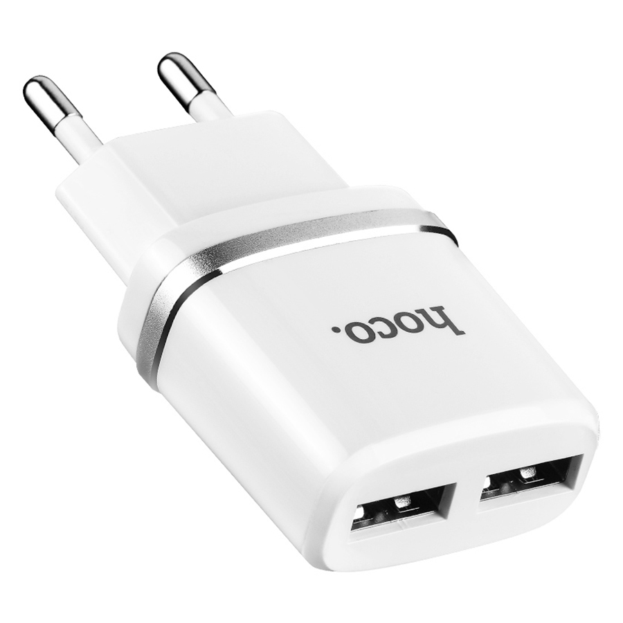 Bộ Adapter Và Cáp Sạc USB Lightning Hoco C12 - Hàng Chính Hãng