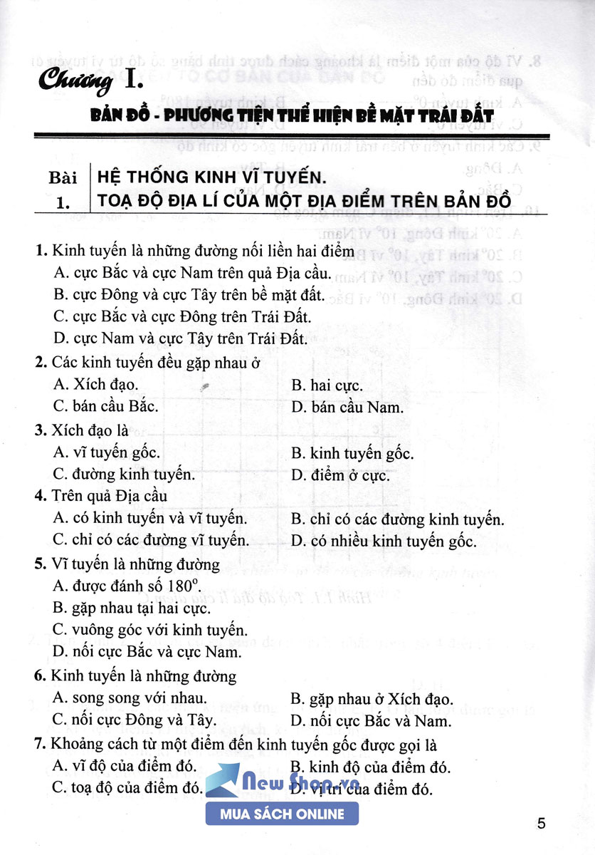 Trắc Nghiệm Địa Lí Lớp 6