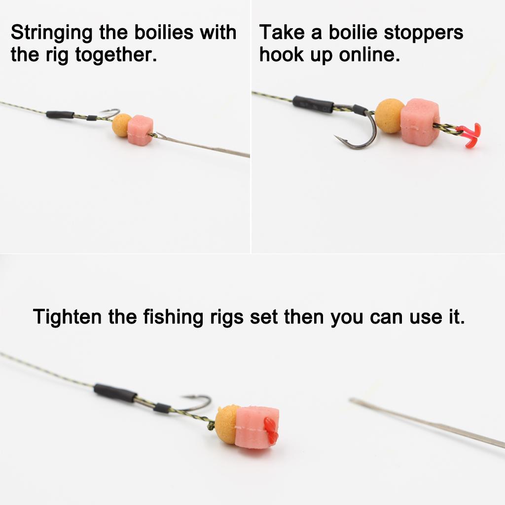 2-4pack 5pcs Boilie Stopper Bait Dumbell Stop Hair Rig Stopper Fishing Tackle
