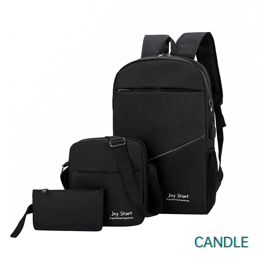 Set 3 Ba Lô Túi Ví Nylon Thời Trang Unisex