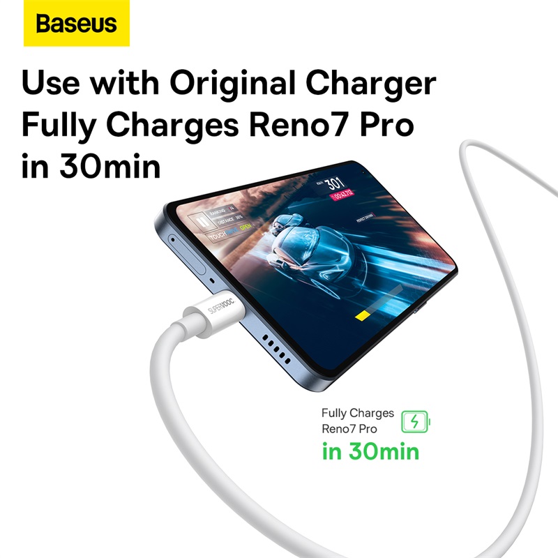 Cáp Sạc Baseus Superior Series (SUPERVOOC) Fast Charging Data Cable USB to Type-C 65W (Hàng chính hãng)