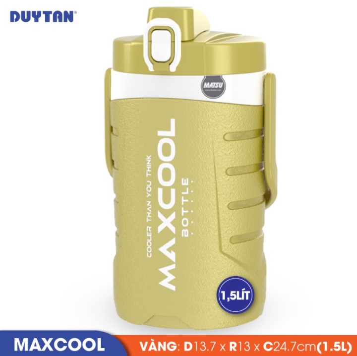 Bình giữ nhiệt nhựa Duy Tân Maxcool 1.5 lít (13.7 x 13 x 24.7 cm) - 13665 - Giao màu ngẫu nhiên - Hàng chính hãng
