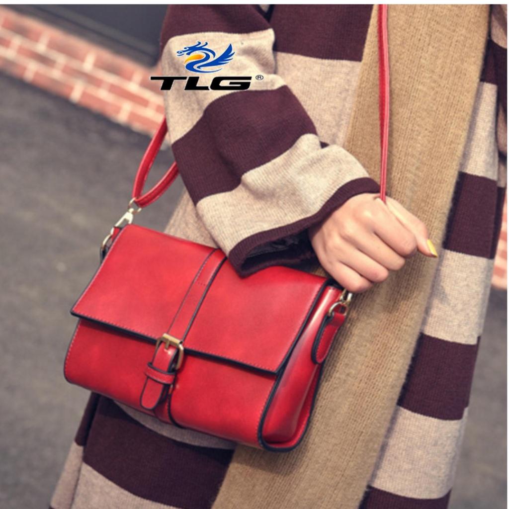Túi đeo chéo thời trang phong cách Thành Long TLG 208094-4(đỏ) Tặng túi đựng mỹ phẩm tiện lợi