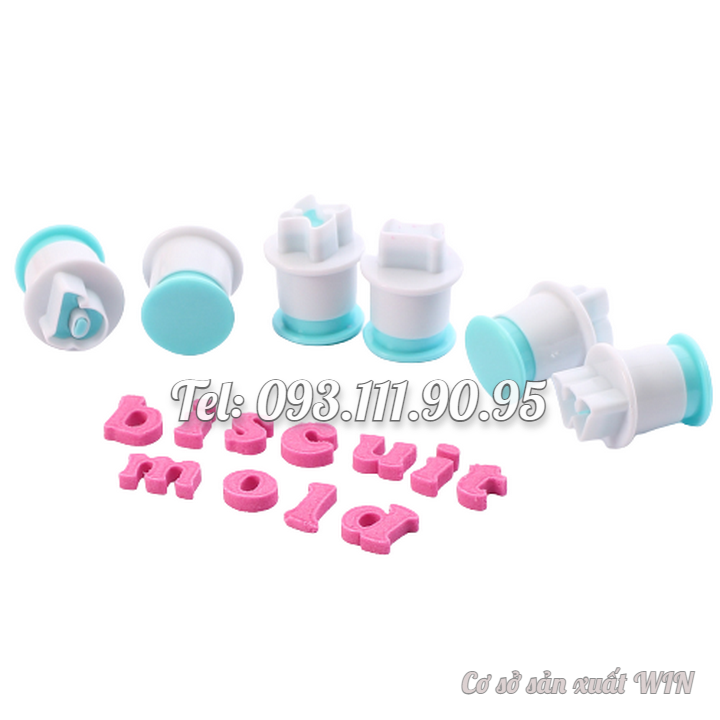Khuôn Cookie, cutter, fondant, khuôn nhận lò xo 26 chữ cái in hoa, chữ thường, 10 số – Mã số 1909