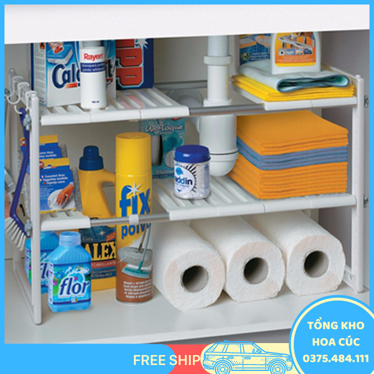 Kệ Xếp Dưới Bồn Rửa Chén + Tặng Giỏ Treo Bồn Rửa Chén - Vận Chuyển Miễn Phí Toàn Quốc