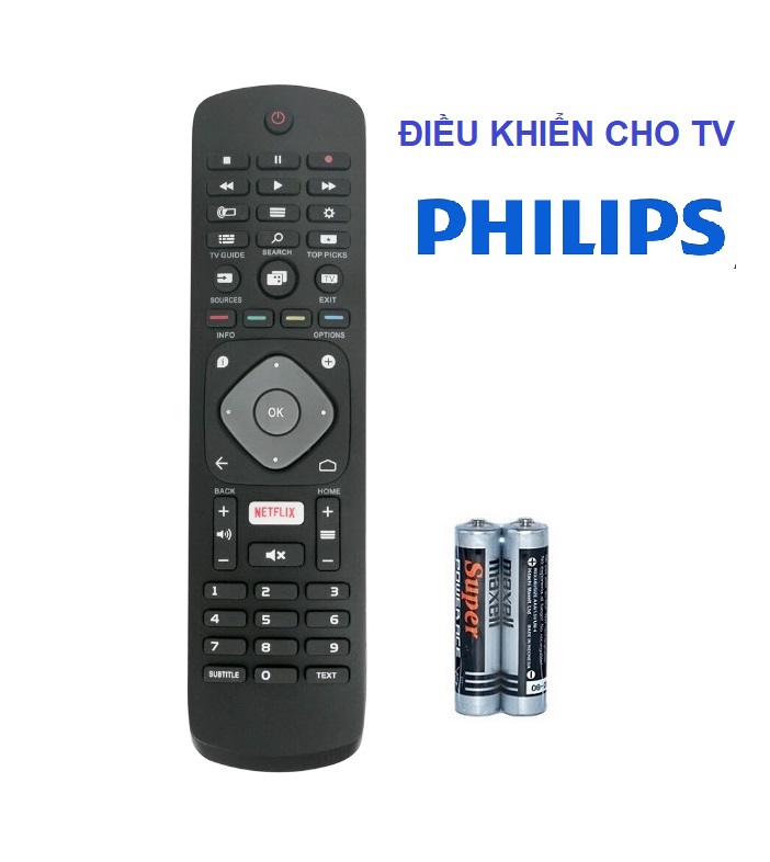 Remote Điều Khiển Tivi Dành Cho PHILIPS Internet Smart TV Netflix Kèm Pin