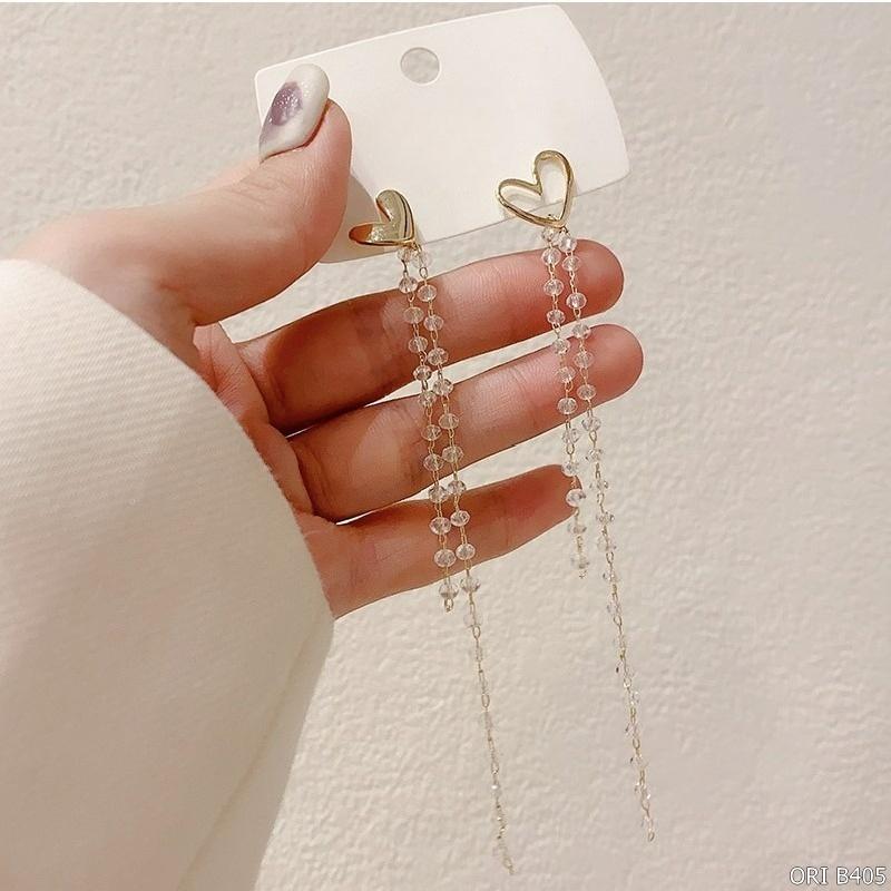 Bông tai nữ dáng dài trái tim Miracle Heart thời trang sang trọng ORI ACCESSORIES B405