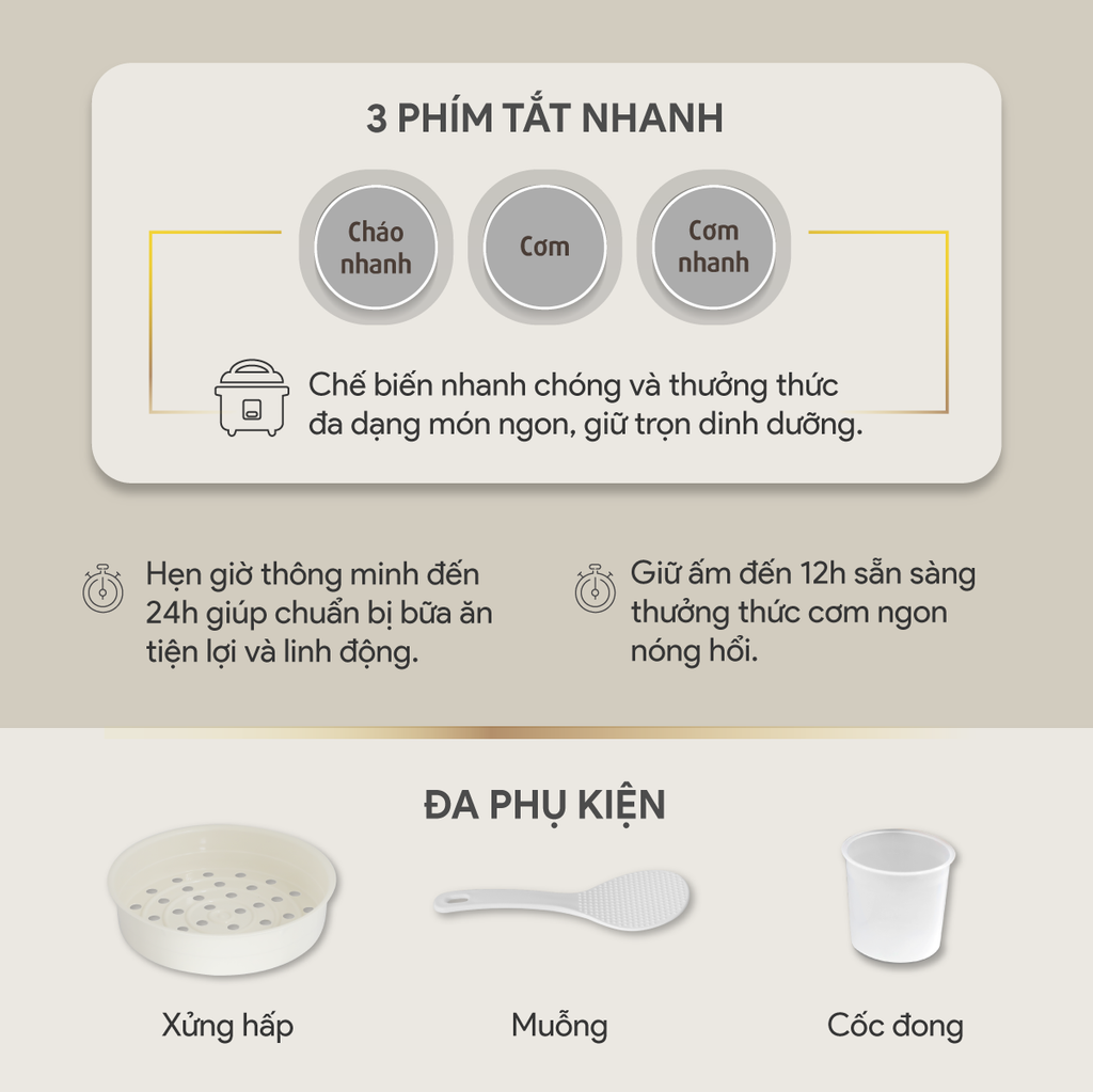 Nồi Cơm Điện Tử BlueStone RCB-5938 1.8 Lít 860W - Hàng chính hãng