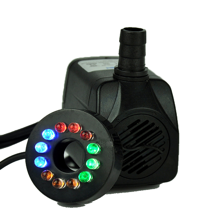 Máy Bơm Mini Có Đèn - Máy Bơm Chìm - Dùng Cho Thác Nước Phong Thủy, Bể Cá - Máy Bơm 12 Đèn