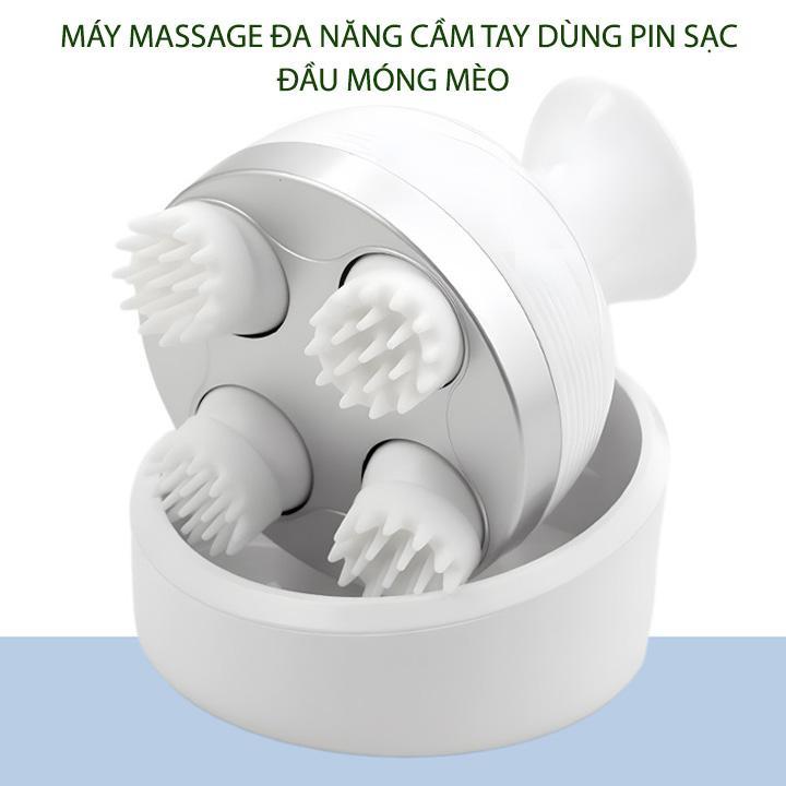 Máy massage toàn thân cầm tay móng mèo dùng pin sạc