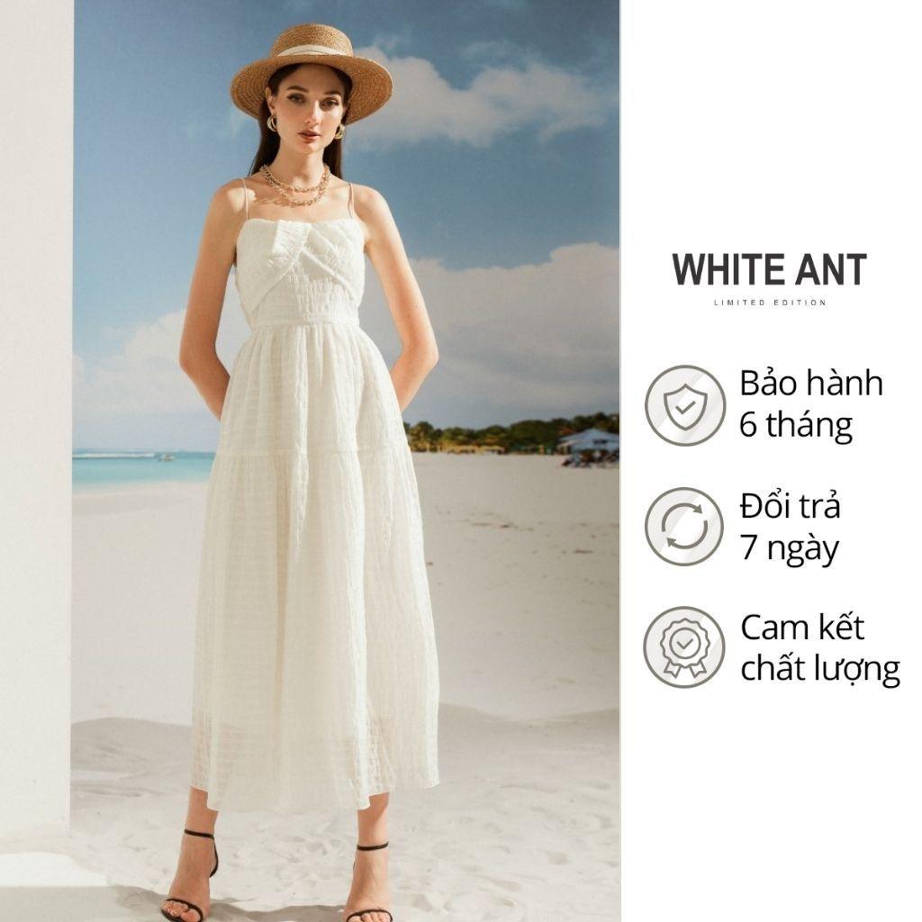 Đầm Hai Dây Maxi Nữ WHITE ANT Happy Dress Thiết Kế Dáng Xoè Phối Màu Thanh Lịch, Chất Vải Mềm Nhẹ 120400016.001