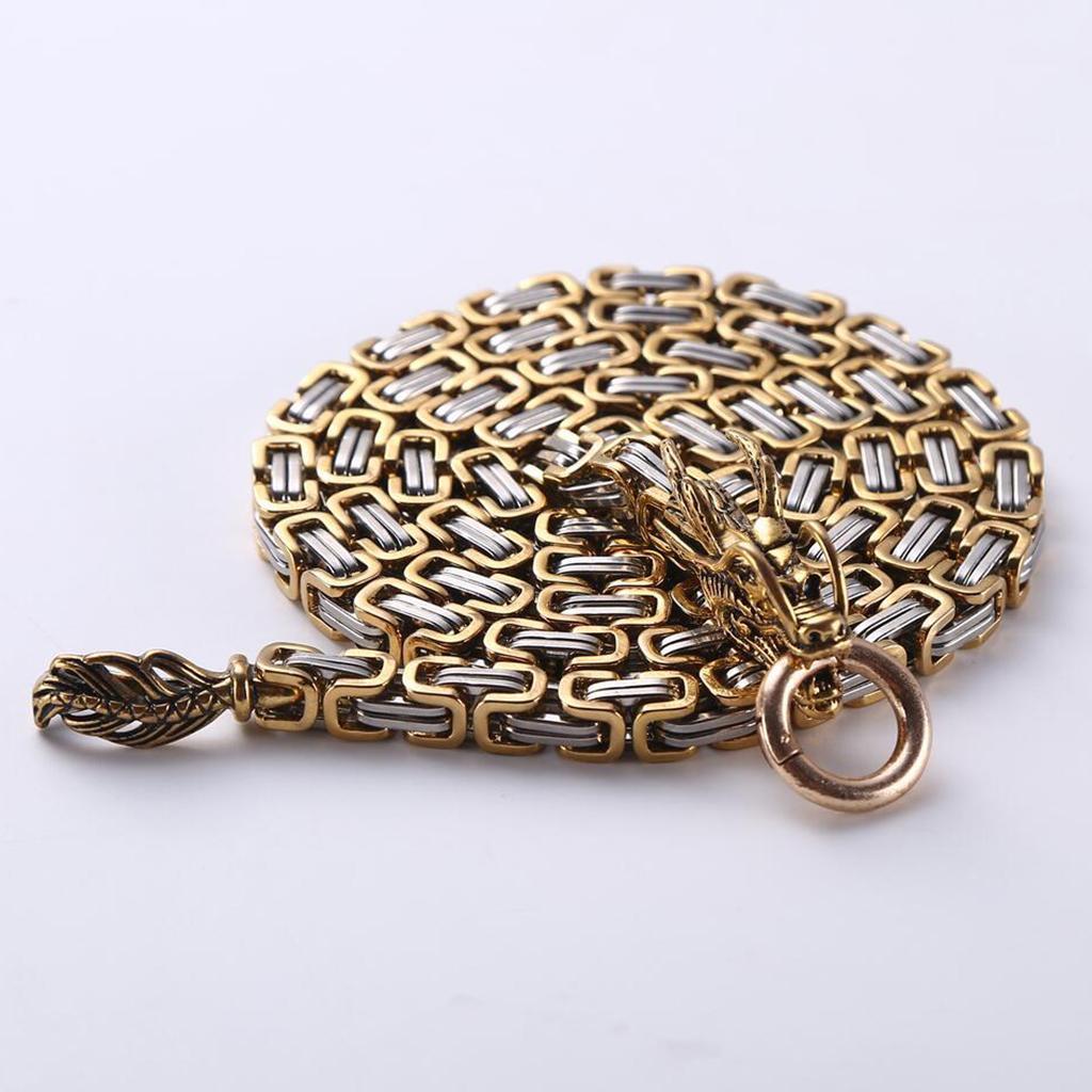 Outdoor Mens Biker Dragon Curb Chain Necklace Biker Link