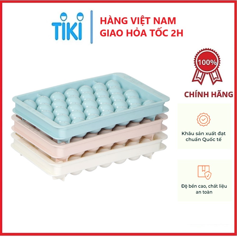 Khay Đá Tròn 33 Viên Tròn Nhựa Việt Nhật Làm Khuôn Rau Câu, Thạch Trái Cây, Khay Đá Viên Tròn Ngộ Nghĩnh - Hàng Chính Hãng